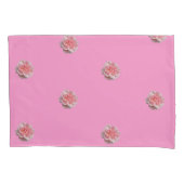 Roze rozen op roze omkeerbaar kussensloop (Voorkant)