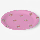 Roze rozen op roze papieren bordje (Gekanteld)