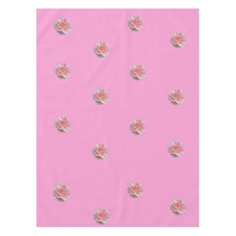 Roze rozen op roze tafelkleed