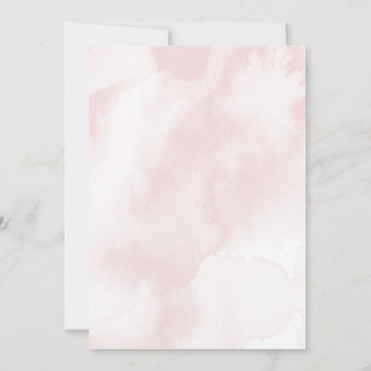 Roze Rozen op Roze & Wit Bruiloft Kaart (Achterkant)