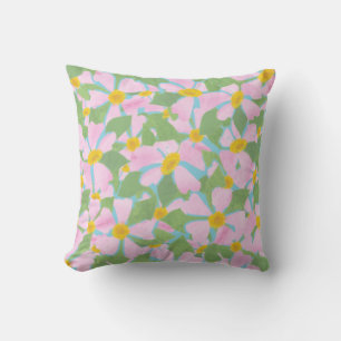 roze Rozen op Sky Blue Pattern Kussen