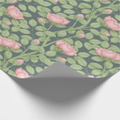 Roze Rozen op Slate Blue (groot) Cadeaupapier (Hoek)