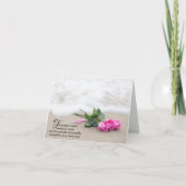 Roze rozen op strand Zand Sympathie Hartelijk dank Kaart (Voorkant)