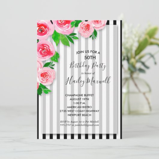 Roze rozen op trips-feestdag (Staand voorkant)