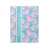 Roze rozen op Turquoise Custom Notitieblok of Jott (Linkerzijde)