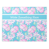 Roze rozen op Turquoise Custom Notitieblok of Jott (Voorkant)