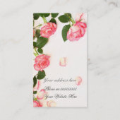 Roze rozen op visitekaartje (Achterkant)