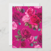 Roze rozen op Viva Magenta | Weddenschap Kaart (Achterkant)