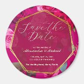 Roze rozen op Viva Magenta | Weddenschap Opslaan d Magneet (Voorkant)