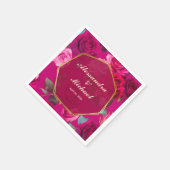 Roze rozen op Viva Magenta | Weddenschap Servet (Hoek)