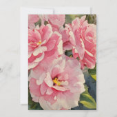  roze rozen op voor- en achterkant van de uitnodig kaart (Achterkant)