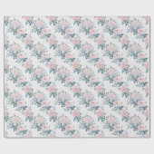 Roze rozen op wit cadeaupapier (Vlak)