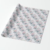 Roze rozen op wit cadeaupapier (Uitgerold)