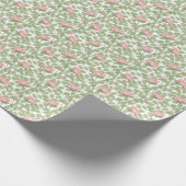 Roze rozen op wit cadeaupapier (Hoek)