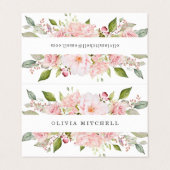  roze rozen op wit | Floral Folded Visitekaartje (Buitenkant ongevouwen)