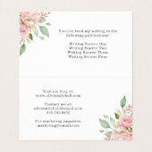  roze rozen op wit | Floral Folded Visitekaartje (Binnenkant ongevouwen)