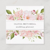  roze rozen op wit | Floral Vierkante Visitekaartje (Voorkant)