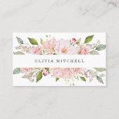 roze rozen op wit | Floral Visitekaartje (Voorkant)