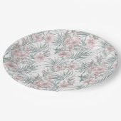 Roze rozen op wit papieren bordje (Gekanteld)
