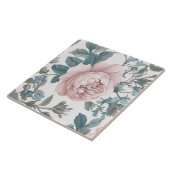 Roze rozen op wit tegeltje (Zijkant)