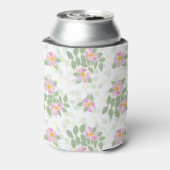  roze Rozen op witte Koelbox Blikjeskoeler (Blikje Achterkant)