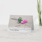 Roze rozen op zand-zand-zangdag-Kaart Kaart (Voorkant)