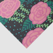 Roze Rozen op zwart afval Tissuepapier (Detail)