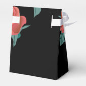 Roze rozen op zwart bedankdoosjes (Achterkant)