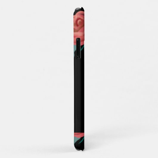 Roze rozen op zwart Case-Mate iPhone case (Achterkant/rechts)