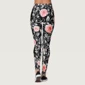Roze rozen op zwart leggings (Achterkant)
