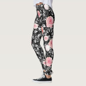 Roze rozen op zwart leggings (Links)
