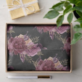 Roze rozen op zwarte lospagina tissuepapier (Geschenk)