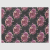 Roze rozen op zwarte lospagina tissuepapier (Voorkant)
