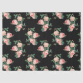  roze rozen op zwarte lospagina tissuepapier (Voorkant)