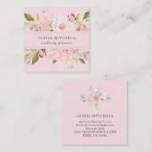 roze rozen op zwarte roze | Floral Vierkante Visitekaartje (Voorkant / Achterkant)