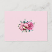 Roze Rozen Orchideeën Bloemen bruiloft receptie Informatiekaartje (Achterkant)
