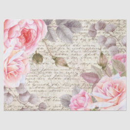  roze Rozen Oude briefontkoppeling Tissuepapier