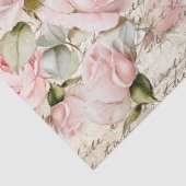  roze rozen oude letter klok decoupage tissuepapier (Detail)