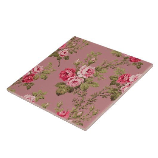  roze rozen-oude Rozen achtergrond Tegeltje (Zijkant)