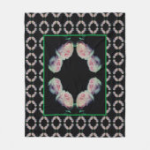 Roze Rozen Paar Abstract Fleece Deken (Voorkant)