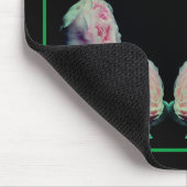 Roze Rozen Paar Abstract gepersonaliseerd Muismat (Hoek)