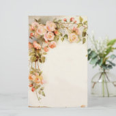  roze rozen papier voor schilderijen (Staand voorkant)