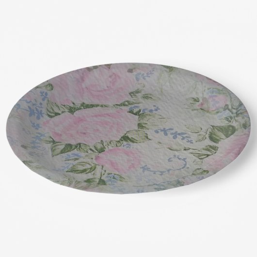 Roze Rozen  Papieren Bordje (Gekanteld)