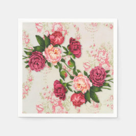 Roze Rozen Papieren servetten