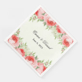 Roze Rozen Papieren Servetten (Hoek)