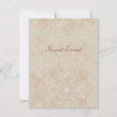 Roze rozen parelpitten elegant bruiloft verloving kaart (Achterkant)