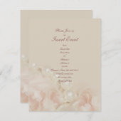 Roze rozen parelpitten elegant bruiloft verloving kaart (Voorkant / Achterkant)