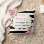  roze rozen Paris Baby Girl Birth Stats Kussen (Deken)