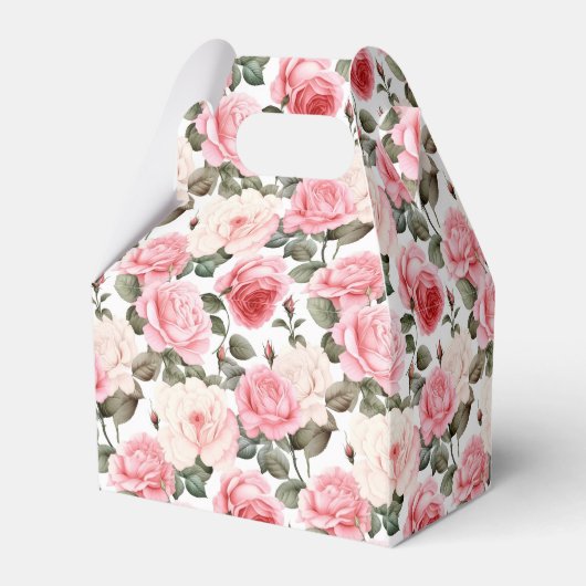 Roze Rozen Party Treat Box Bedankdoosjes (Achterkant)