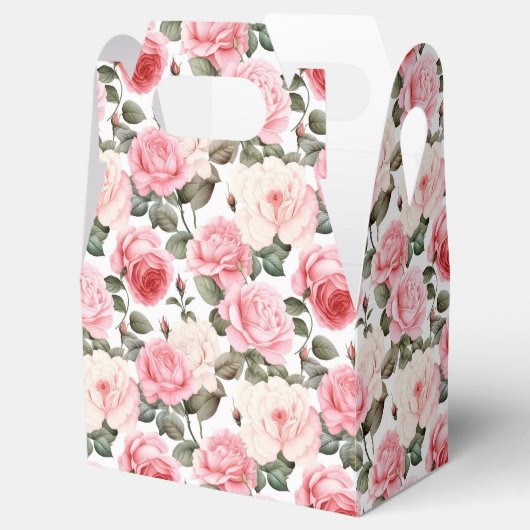 Roze Rozen Party Treat Box Bedankdoosjes (Geopend)